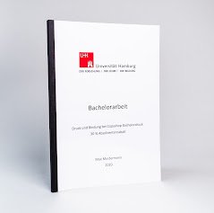 Dissertation in Hamburg drucken und binden lassen als Leimbindung mit Abdeckfolie